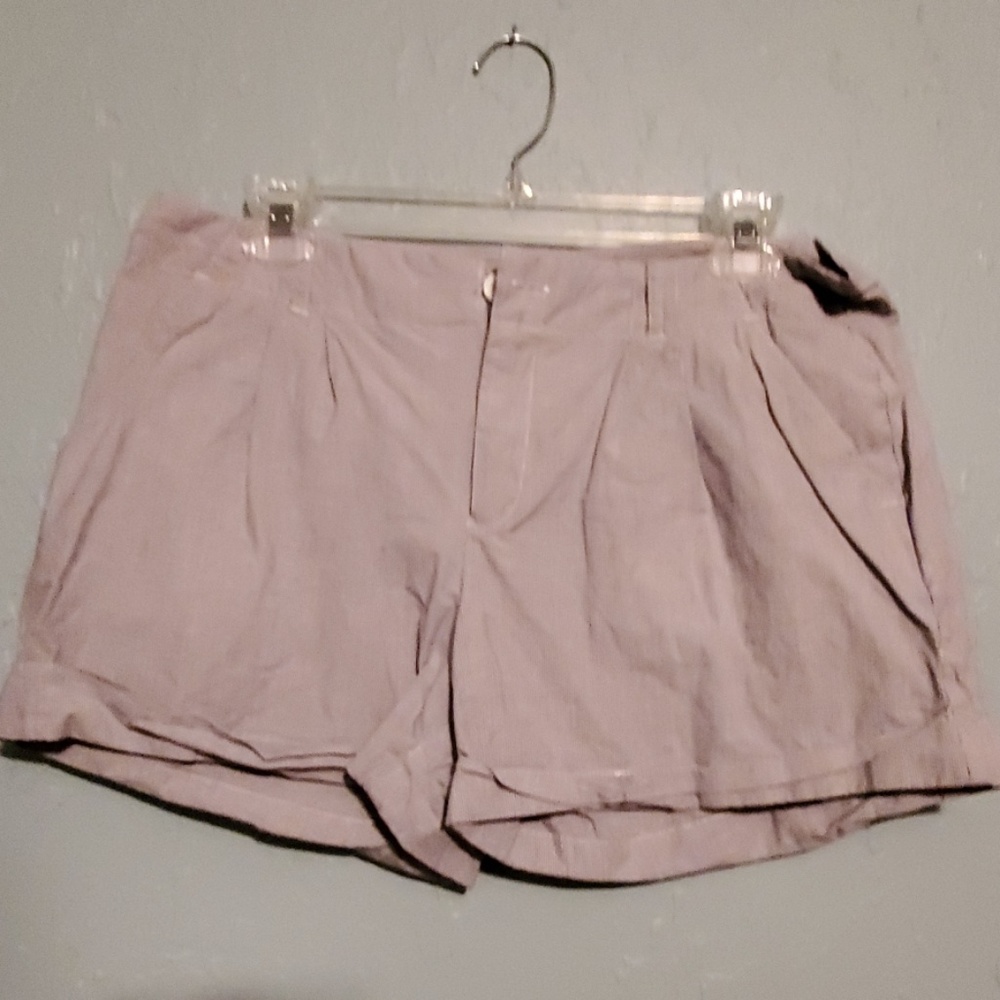 For Cynthia Seersucker Cuffed Shorts